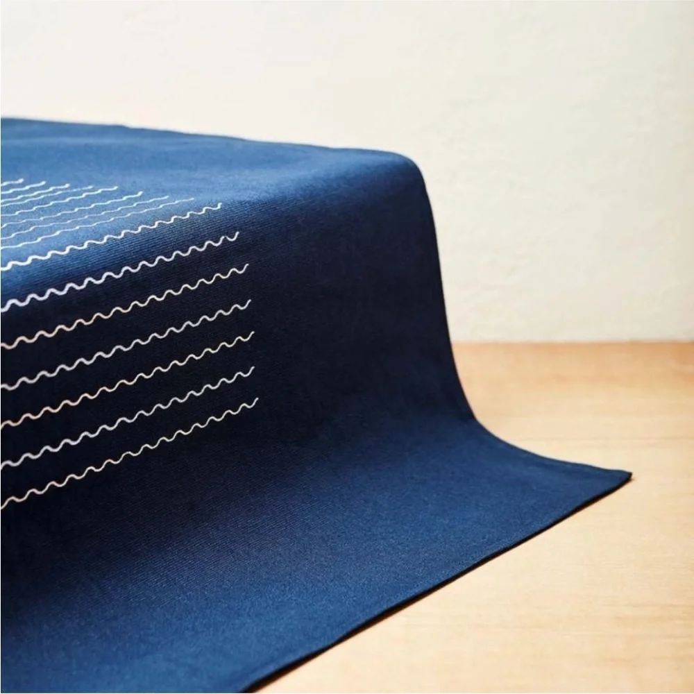 Territory X Alltrue Table Runner Navy Blue Cotton 18 x 70 - Picture 3 of 9